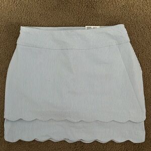 Crown & Ivy Cream Ribbed Tiered Mini Skirt